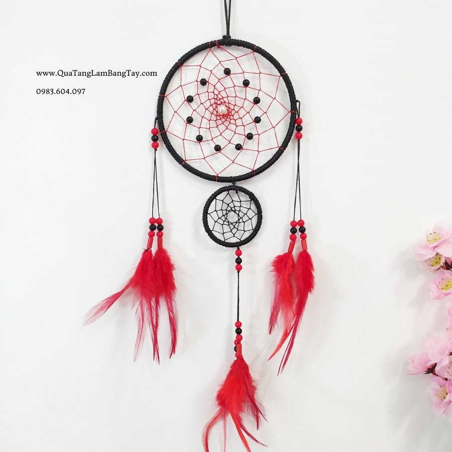 dreamcatcher màu đỏ đen